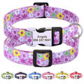 Blumen Nylon Personalisiert Hundehalsband mit Namen Gravur Verstellbar S / M / L