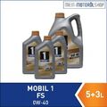 Mobil 1 FS 0W-40 VW Mercedes BMW LL Porsche A40 5+3 Liter = 8 Liter