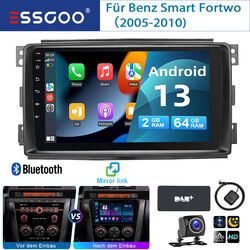 Android Carplay 2+64G DAB+ Autoradio KAM Für Smart Fortwo 451 05-10 GPS Navi RDS