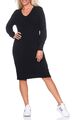 Only Damen Midi Strickkleid Kleid Damenkleid Winterkleid langarm ONLKatia V-Neck