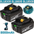 18V 8.0AH Für Makita 18 Volt Original Ersatzakku BL1860 B LXT Li-ion BL1850 BL18