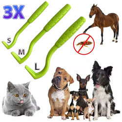 3er SET Zecken Zange Entferner Greifer Pinzette Haken Hund Katze Pferd Tiere