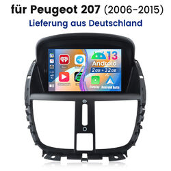 Für Peugeot 207 2006-2015 9" Android 13 Autoradio GPS Navi BT WIFI FM SWC 2+32GB