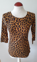 Marc Cain Sports N2, Shirt Bluse Tunika Animal, schwarz beige, wie neu!! kurzarm