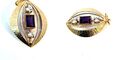 585 Gold Anhänger mit Amethyst und Zirkonen, 3,5cm lang 2,5cm breit  110660