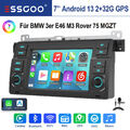 Carplay Autoradio Android 13 2+32G WIFI GPS Für BMW 3er E46 318 320 325 M3 MG ZT