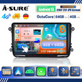 4+64G Android13 Autoradio Carplay Navi Für VW GOLF 5 6 Passat Touran Tiguan Polo