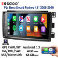 9" Android13 Autoradio Carplay Für Benz Smart 451 2005-10 4+64G KAM GPS RDS SWC