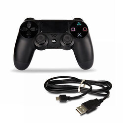 Original PS4 Dualshock Controller Gamepad in schwarz mit Ladekabel