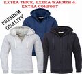  Gepolsterter Herren Borg Vlies gefüttert durchgehender Reißverschluss Hoodie Sweatshirt Qualität Jacke M-XXL