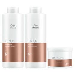 Wella Fusion Intense Repair Shampoo 1000ml + Conditioner 1000ml + Mask 500ml