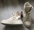 HOHER SNEAKER "WORLD PEACE" BEIGE SCHUHE HALBSCHUHE STIEFEL Gr. 37 - 1x getragen