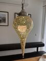 Orientalische Marokkanische Lampe Deckenlampe Hängeleuchte Silber Pendelleuchte