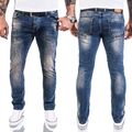 Herren Jeans Hose Slim Fit Rock Creek Designer Basic Jeans Stretch Hose Blau M21