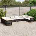 Gartenmöbel Sofa Garnitur Lounge Sitzgruppe 10-tlg. Grau Poly Rattan vidaXL