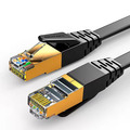 Netzwerkkabel Cat 7 Internet Lan Flachkabel SFTP RJ45 Anschluss schwarz 0.5m-10m