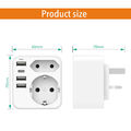 Reiseadapter DE auf USA UK GB England 3pin Steckdose Reisestecker Adapter Strom