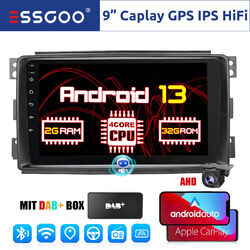 Android 13 DAB+ CarPlay Autoradio GPS Nav RDS Kamera Für Smart Fortwo 451 05-10