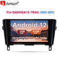 Android 12 Autoradio Navi Carplay WiFi DAB+ für Nissan X-Trail Qashqai 2014-2018