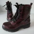 TOM TAILOR Schnür-Boots mit RV 38 Burgund Glänzend Booties Ancle- Knöchel- w.NEU