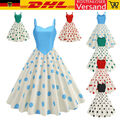 Dame Vintage 50er/60er Jahre Rockabilly Petticoat Skater Party Kleid Polka Dot