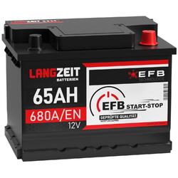 LANGZEIT EFB Batterie 65Ah 12V 680A/EN Start-Stop Batterie Autobatterie 60Ah