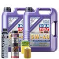 Motoröl 5W40 LIQUI MOLY High Tech 10L +MANN Ölfilter +Ölschlammspülung +Cera Tec