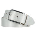 Gürtel Damen weiß silbermetallic Leder 3,5 cm Damengürtel