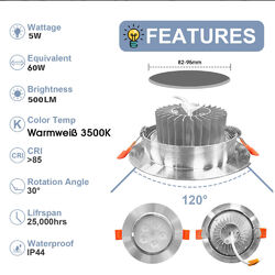 2X-40X LED Einbauleuchte 5/6W Einbaustrahler Decken Leuchte Set Einbau Spot 230V