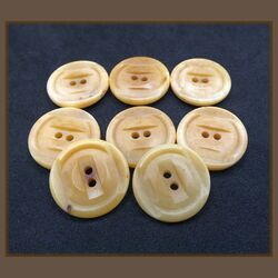 set of 8 ART DECO CREAM Vegetable Ivory (Tagua / Corozo Nut)  Buttons ~23mm