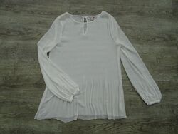 🌸 ESPRIT Damen Bluse Gr. 38 / M Weiß Business Party Festlich langarm 1. Hand 🌸