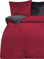 4 teilig Winter Bettwäsche 135x200 cm Teddy Plüsch Nicki Uni bordeaux Fleece