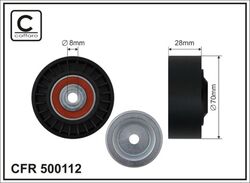 CAFFARO Umlenk-/Führungsrolle Keilrippenriemen 500112 für TIGUAN VW Kunststoff 6