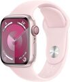 Apple Watch Series 9 41 mm Aluminiumgehäuse rosé am Sportarmband M/L hellrosa [W