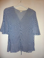 .........." H+M " gestreifte Damenbluse  Gr. 38  weiß/blau viele Details