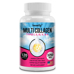 Collagen Kapseln hochdosiert 3250 mg - mit Hyaluronsäure und Vitamin C