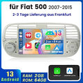 7" DAB+ Für Fiat 500 2007-2015 Android13 Apple Carplay 64G Autoradio GPS BT WIFI