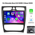 Autoradio Android 13 Carplay GPS Navi Für Mercedes Benz CLK W209 C-Klasse W203