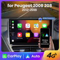 6G+128GB Android 13 Autoradio CarPlay DAB+GPS Navi für Peugeot 2008-2017 4G LTE 