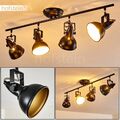 Retro Wohn Schlaf Raum Leuchte 4-flammig Decken Lampe Flur Strahler schwarz-gold