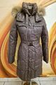 Damen Wintermantel Winterjacke Kapuze Echtpelz Daunenjacke Braun Gr.34