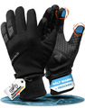 MIVELO Fahrradhandschuhe Winter Handschuhe wasserfest winddicht schwarz