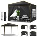 Pavillon 3x3m Wasserdicht Pavillion Gartenzelt Partyzelt Anti-UV Gartenpavillon