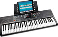 Rockjam Compact 61 Key Keyboard with Sheet Music Stand, Power Supply, Piano Note