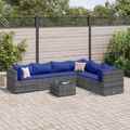 Gartenmöbel Lounge Set Sitzgruppe Sofa Garnitur 7-tlg. Grau Poly Rattan vidaXL