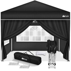 tillvex® Pavillon 3x3m Wasserdicht Gartenzelt Faltpavillon Partyzelt Popup Zelt✔️Inkl. Tasche ✔️wasserdicht ✔️wählbar mit Seitenteilen