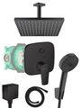 Hansgrohe Unterputz Duscharmatur Talis schwarz Regendusche Duschsystem black