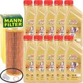 MANN ÖLFILTER + 10 LITER CASTROL EDGE M 5W-30 ÖL für BMW 1ER 3ER 5ER M47 D20 M47