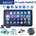 10" Android 13 Autoradio Drehbarer Bildschirm 1 DIN Carplay DAB+ KAM GPS NAV 64G