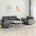 Sofagarnitur Kissen Sessel Sofa Couch Designsofa 3-tlg. Taupe Stoff vidaXL